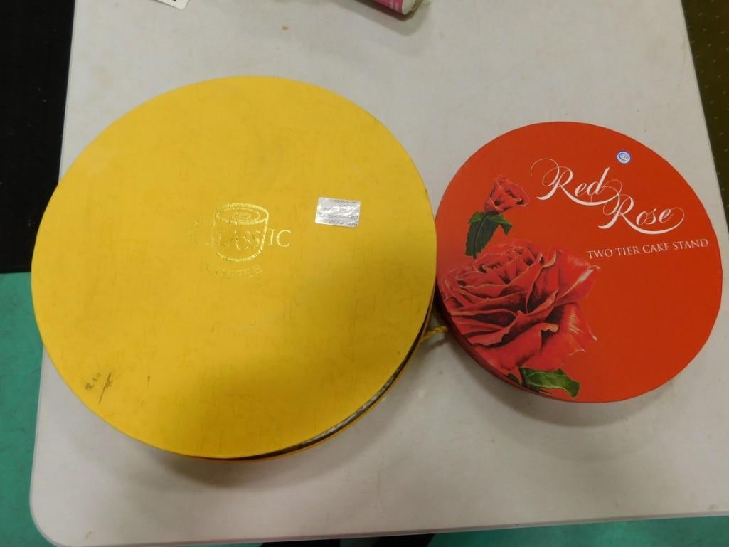 Classic Coffee & Tea 12 Piece Cup and Saucers with Butterflies and Red Rose Two Tier Stand (1 of 7)