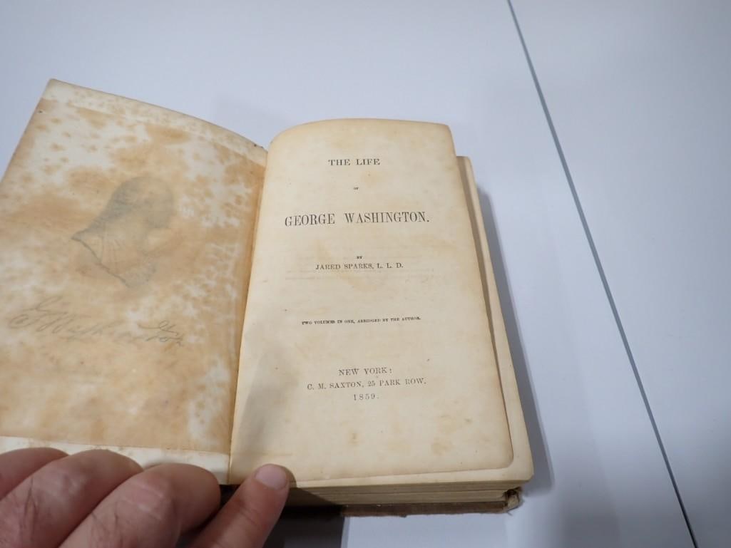 Antique Book - The Life of George Washington by Jared Sparks. Book is marked from 1859 (1 of 6)