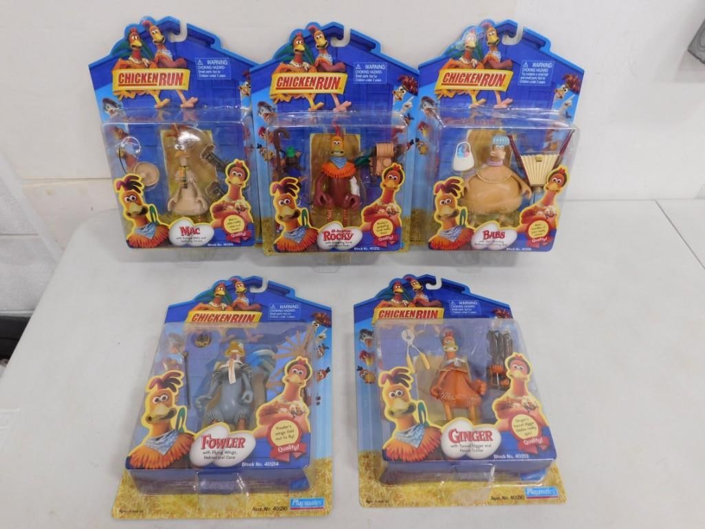 5 New in box / card Chicken Run Action Figures - Mac, Rocky, Babs, Fowler, Ginger: 5 New in box / card Chicken Run Action Figures - Mac, Rocky, Babs, Fowler, Ginger