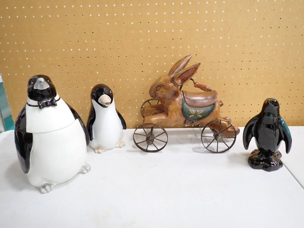 Penguins incl Blue Mountain Pottery Penguin Figure with Drip Glaze, (1 of 10)