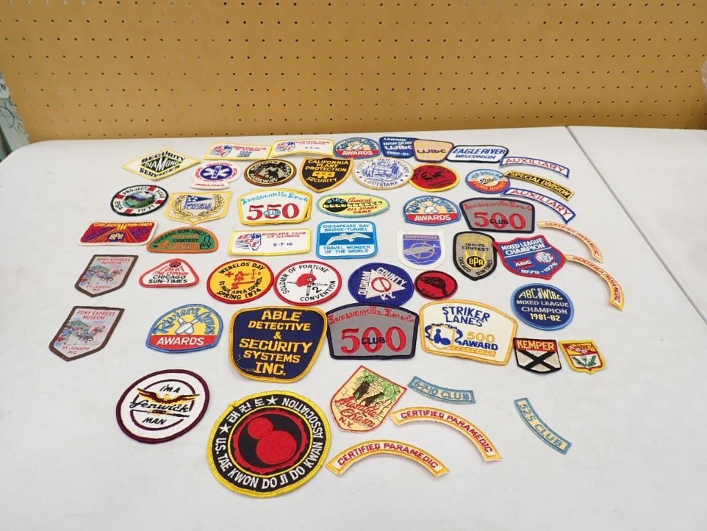 Lot of Vintage Patches including Bowling "Bensenville Bowl 550 club": Lot of Vintage Patches including Bowling "Bensenville Bowl 550 club"