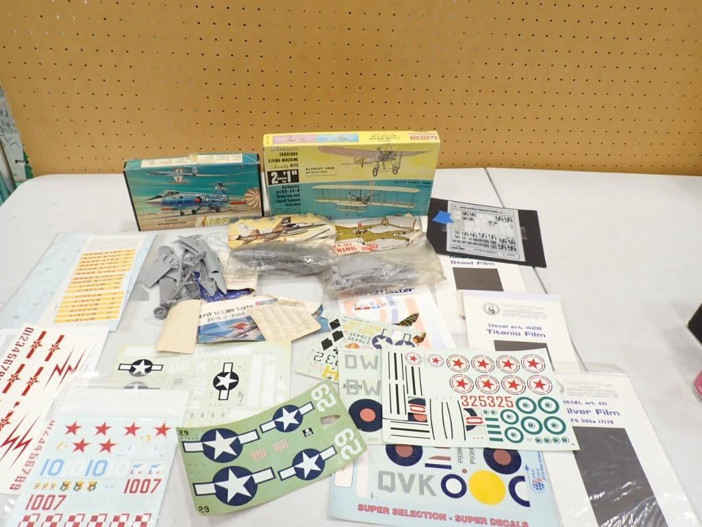 Lot of assorted Model kit parts including many decals (1 of 6)