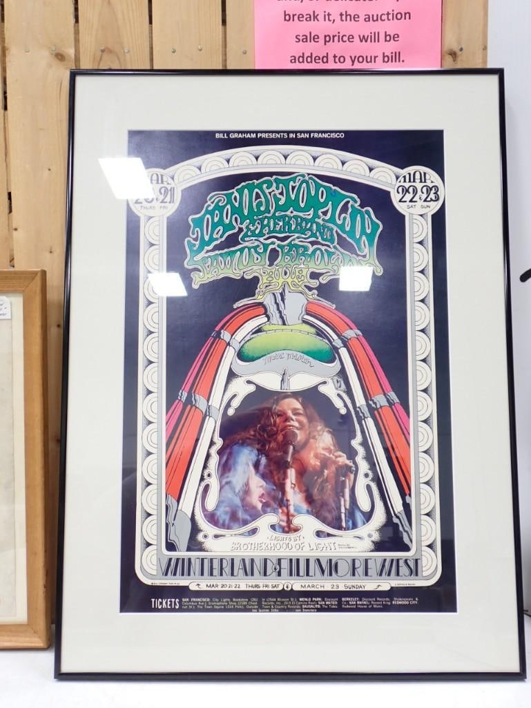 Original Framed Janis Joplin 1969 Fillmore West Concert Poster Bill Graham Presents (1 of 5)