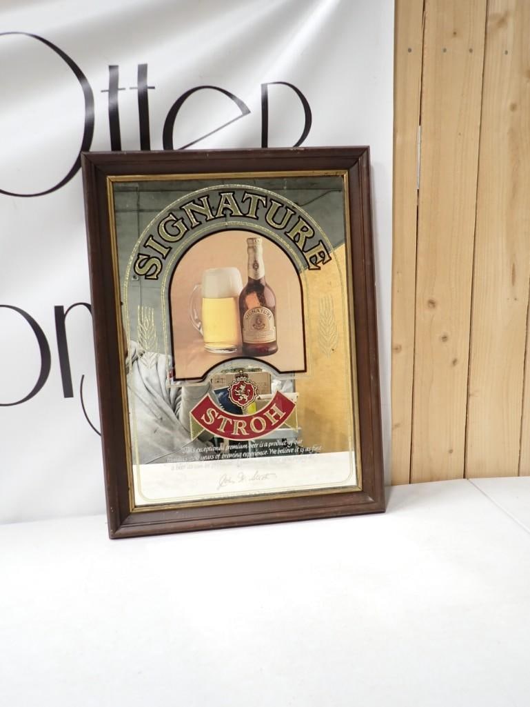1980's Stroh Signature Beer Mirror / Bar Mirror (1 of 4)