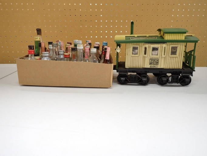 Jim Beam Caboose Decanter And Collection Of Mini Liquor Bottles