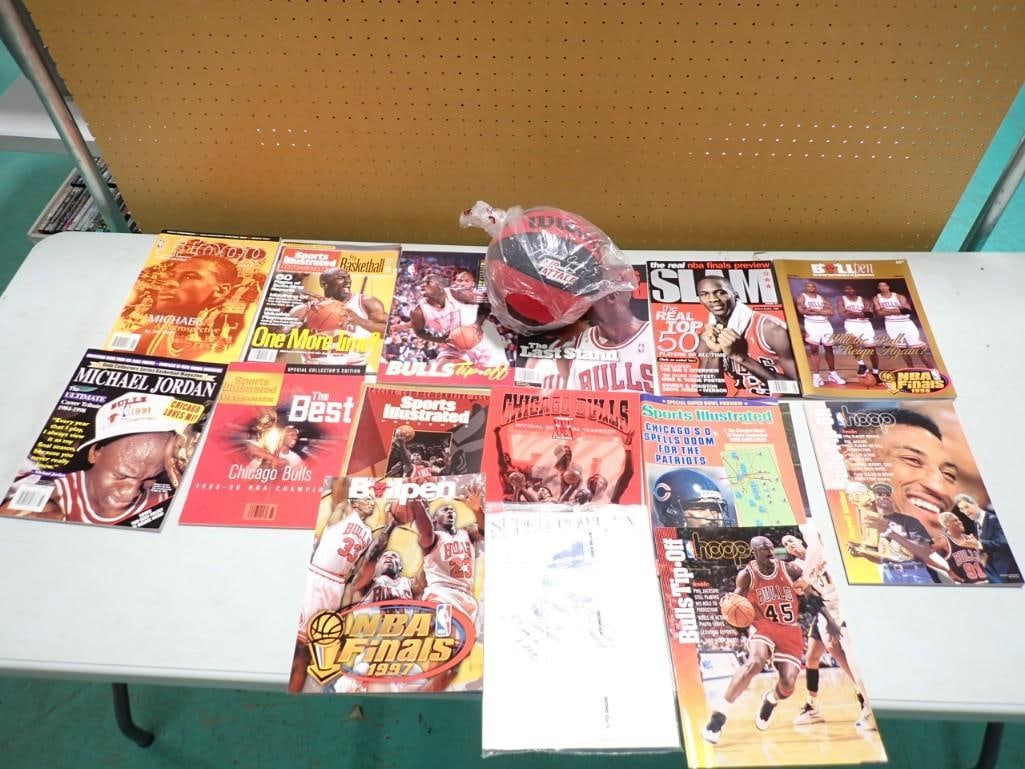 Michael Jordan / Chicago Bulls lot including Magazines, Basketball, epherma, etc.: Michael Jordan / Chicago Bulls lot including Magazines, Basketball, epherma, etc.