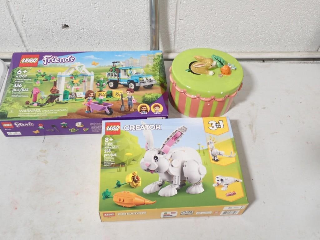 Lego Sets and Harry & David Easter Dish. Lego 41707 Friends and 31133 Easter Bunny Creator (1 of 8)
