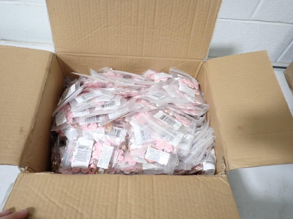 Large Box full of pink blingy keychains: Large Box full of pink blingy key chains