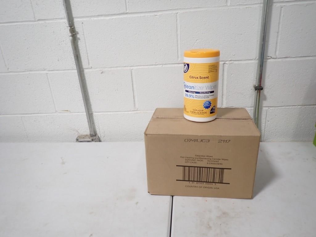 Case of 6 Citrus Scent Cleanitize Wipes - disinfectant wipes: Case of 6 Citrus Scent Cleanitize Wipes - disinfectant wipes. 75 wipes in each container