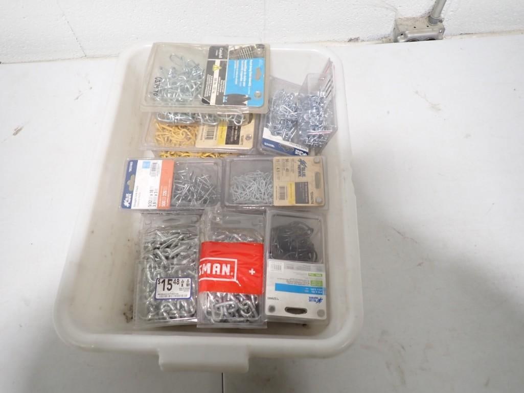 Hardware lot including chains of assorted sizes, Pulleys, etc. (1 of 8)