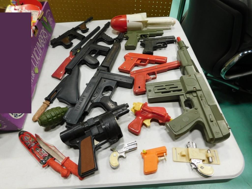 Toy Lot including toy guns, knives, etc.: Toy Lot including toy guns, knives, etc.