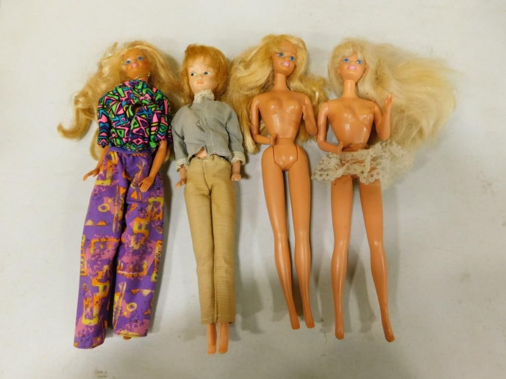 Lot of vintage Barbie Dolls including two stamped 1966: Lot of vintage Barbie Dolls including two stamped 1966