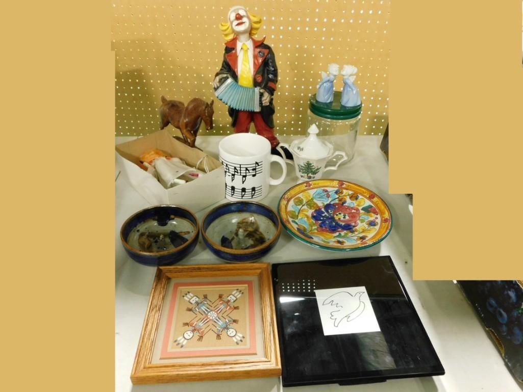 Collectibles lot including Clown, Horse, Art, Figurines, etc. (1 of 9)