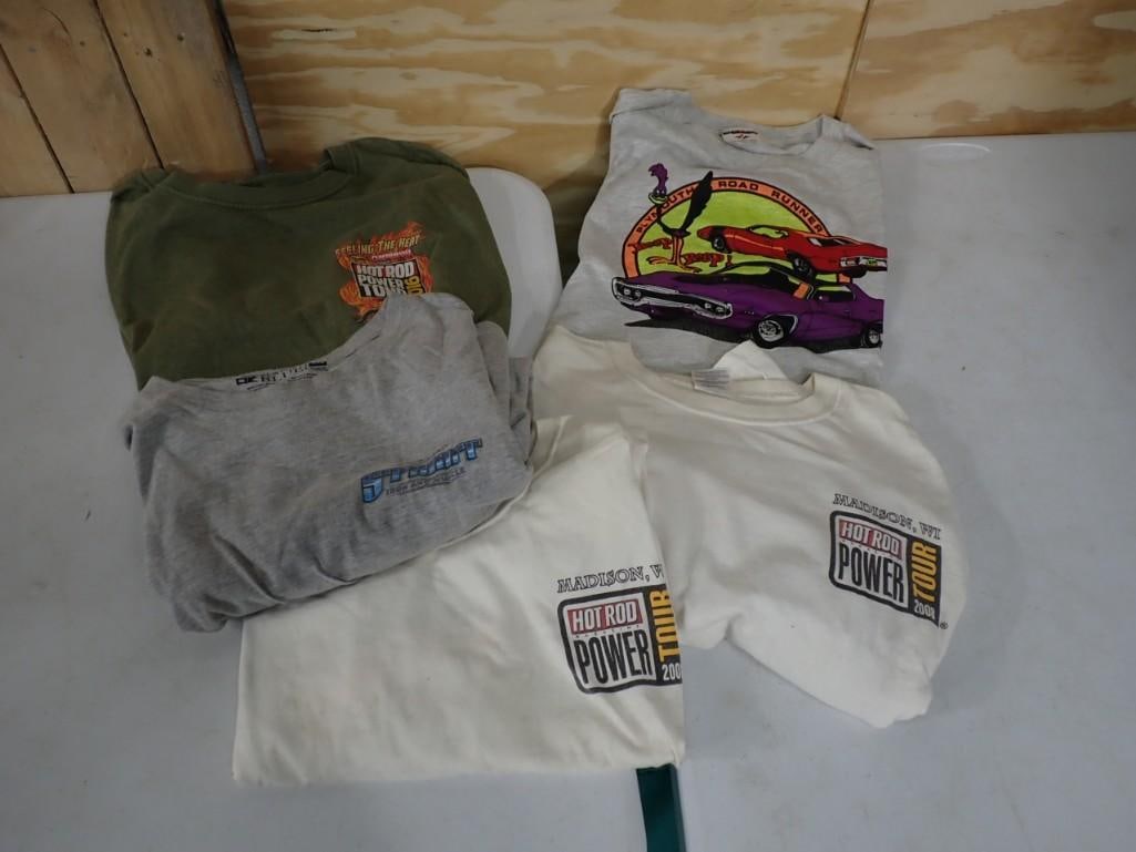 5 Hot Rod Car Shirts incl Plymouth Road Runner, Hot Rod Power Tour, etc: 5 Hot Rod Car Shirts incl Plymouth Road Runner, Hot Rod Power Tour, etc