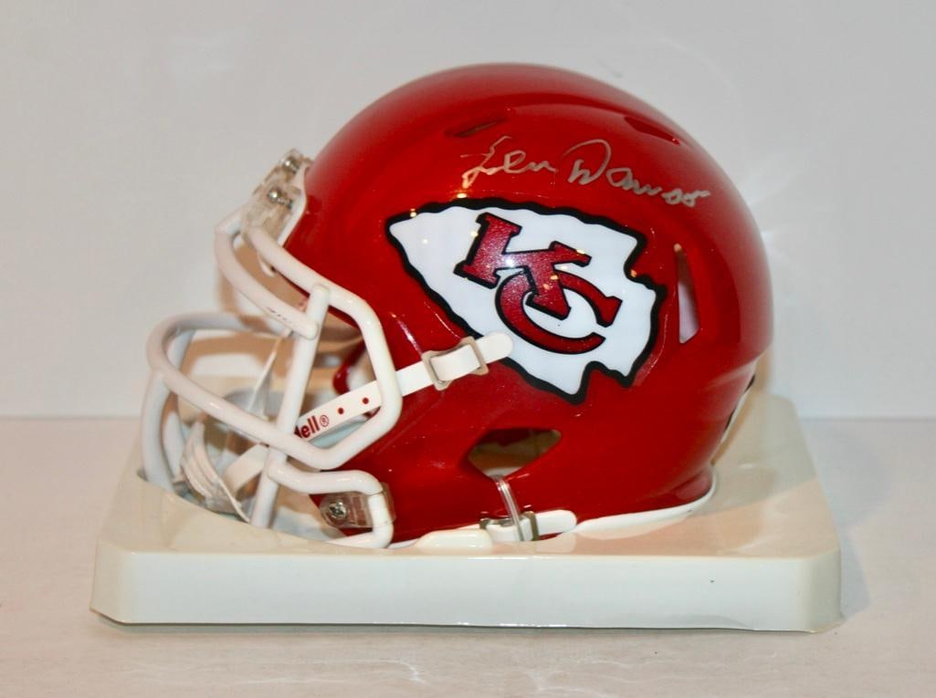 Chiefs Len Dawson Signed Mini Helmet With COA (1 of 8)
