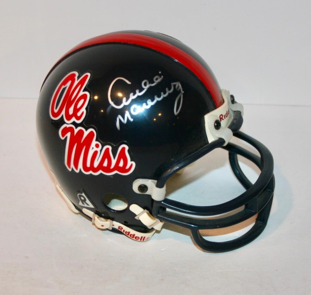 Archie Manning Signed Ole Miss Mini Helmet With COA Sticker (1 of 5)