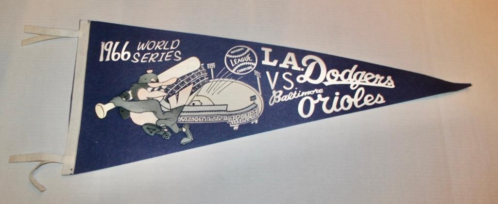 1966 LA Dodgers Vs Baltimore Orioles World Series Pennant (1 of 5)