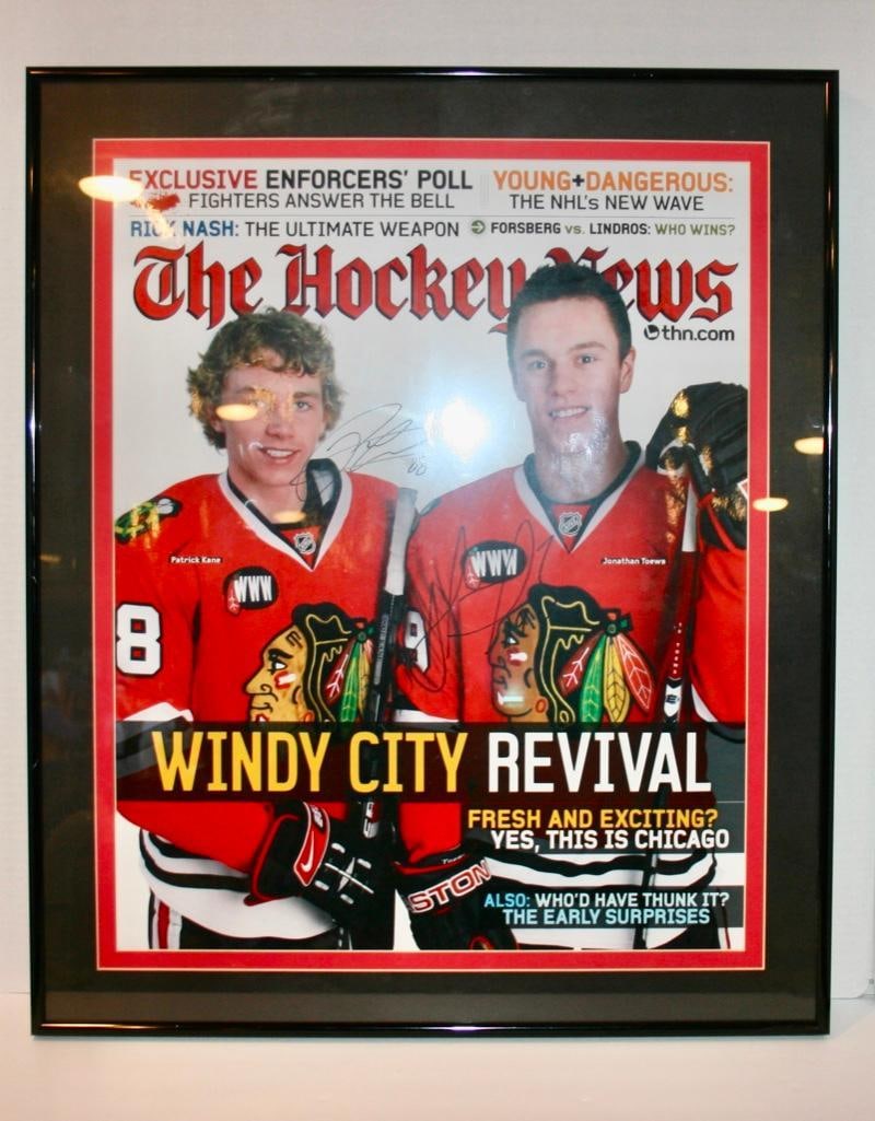 Blackhawks Patrick Kane And Jonathan Toews Signed Poster - Framed (1 of 6)