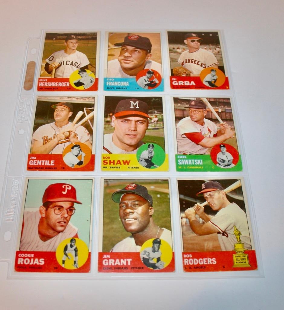 1963 Topps Baseball Cards (36) (1 of 9)