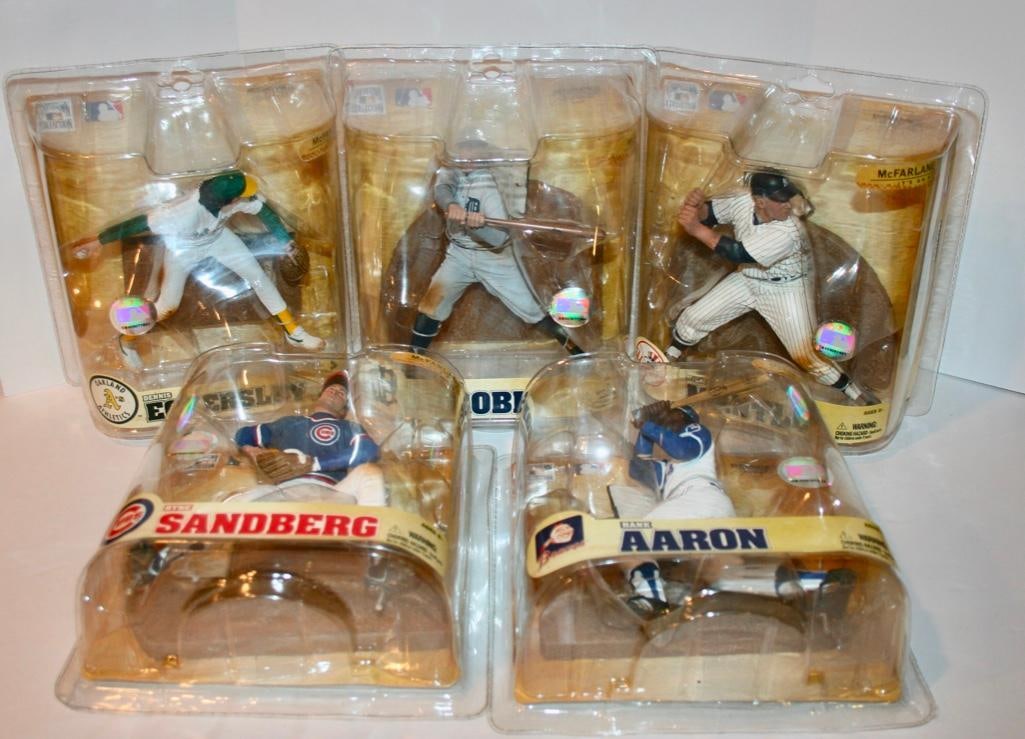 5 McFarlane Cooperstown Collection Figures With Mantle, Cobb & Aaron (1 of 4)