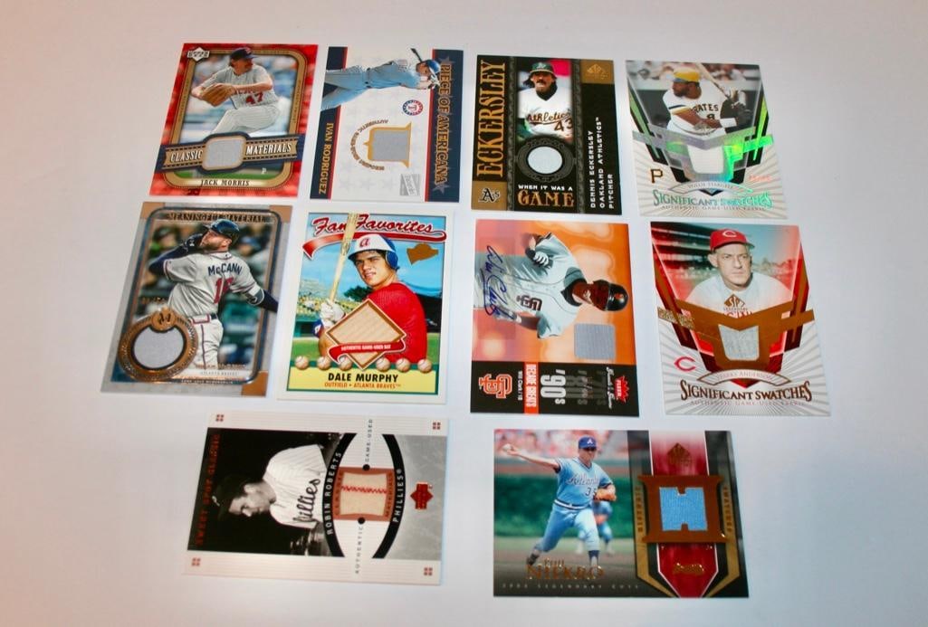 10 Different Relic Baseball Cards (1 of 11)