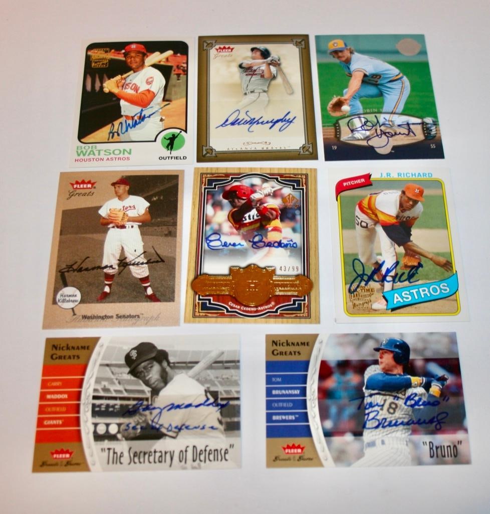 8 Signed Baseball Cards With Lots Of Fan Favorites (1 of 9)