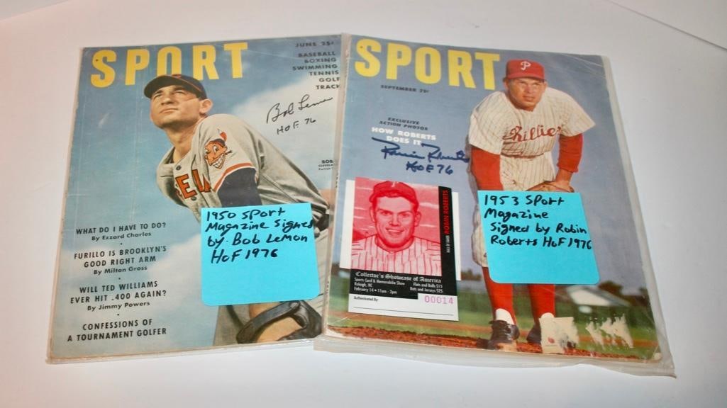Bob Lemon And Robin Roberts Signed Sport Magazines (1 of 6)
