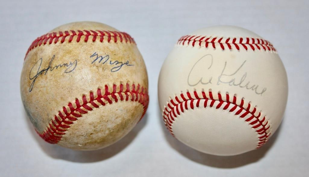Al Kaline And Johnny Mize Signed Baseballs (1 of 3)