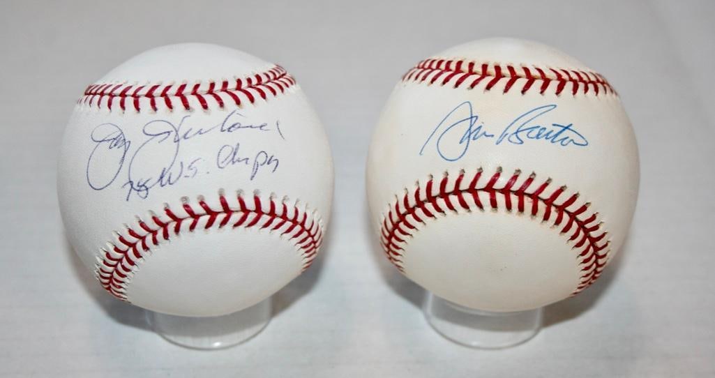 Jim Bouton And Jay Johnstone Signed Baseballs (1 of 3)