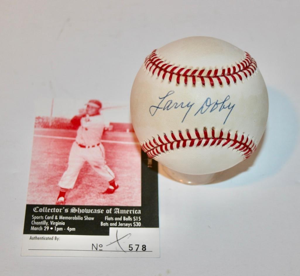 Larry Doby Signed Baseball With Show Ticket (1 of 3)