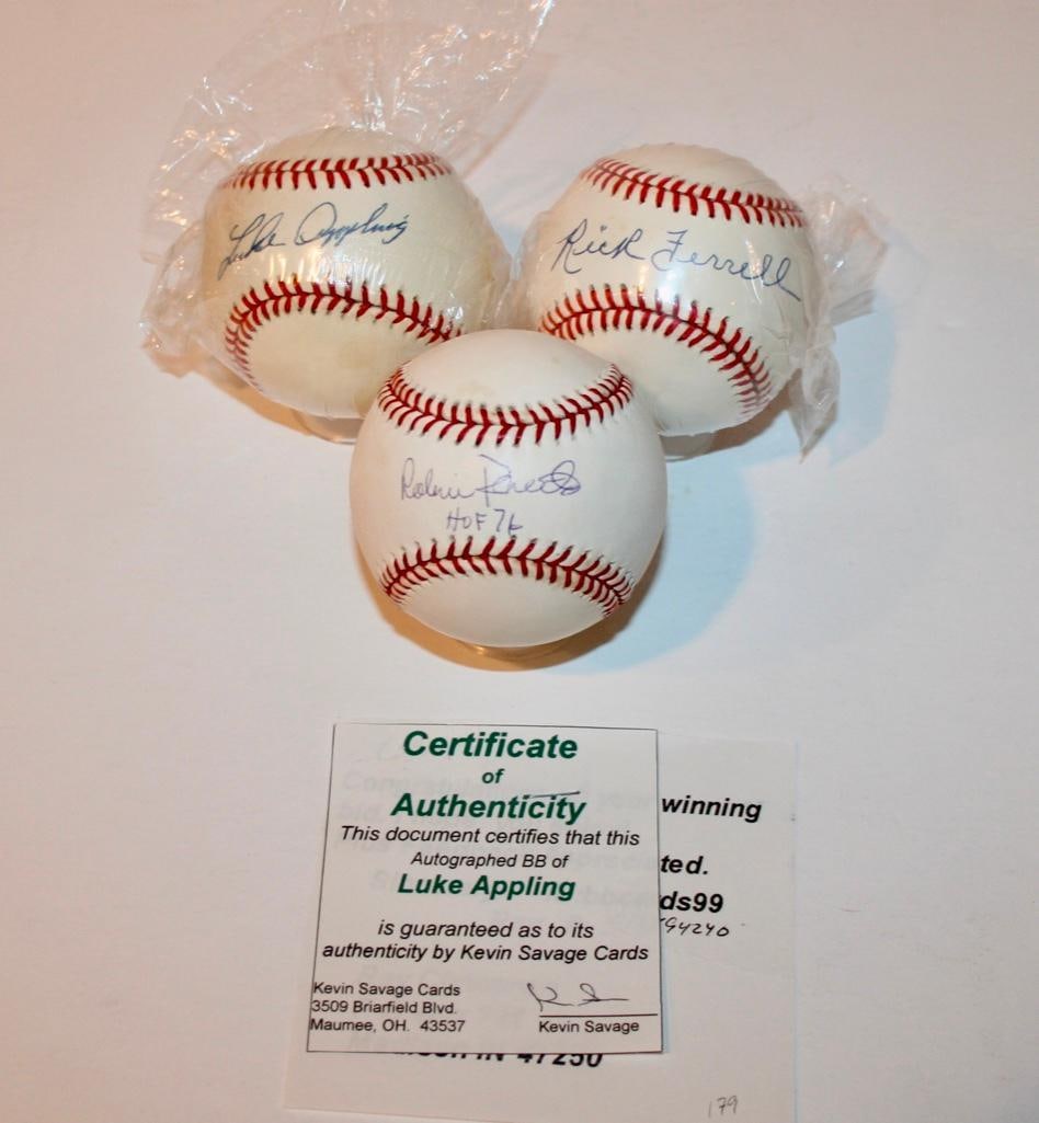 HOF Signed Baseballs - Ferrell, Appling, And Roberts (1 of 5)