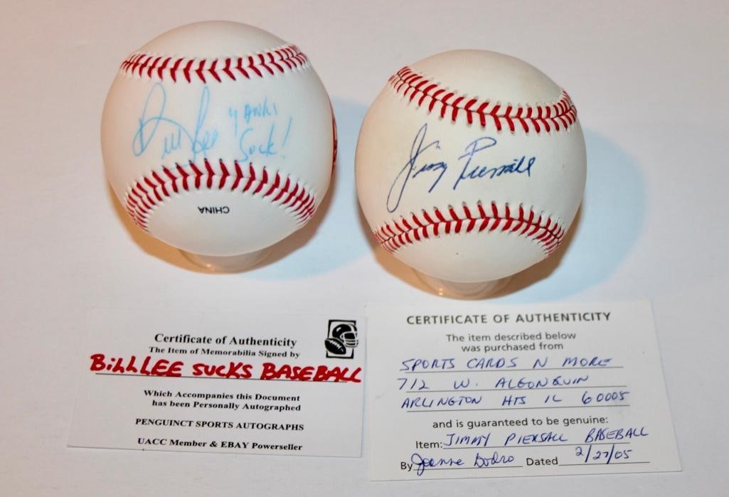 Red Sox Jimmy Piersall And Bill Lee "Yankees Suck" Signed Baseballs (1 of 5)