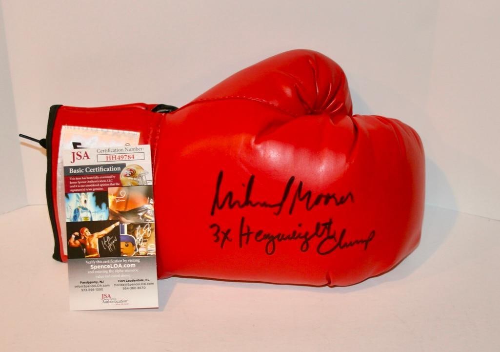 Michael Moorer "3X Heavyweight Champ" Signed Boxing Glove With JSA COA (1 of 4)