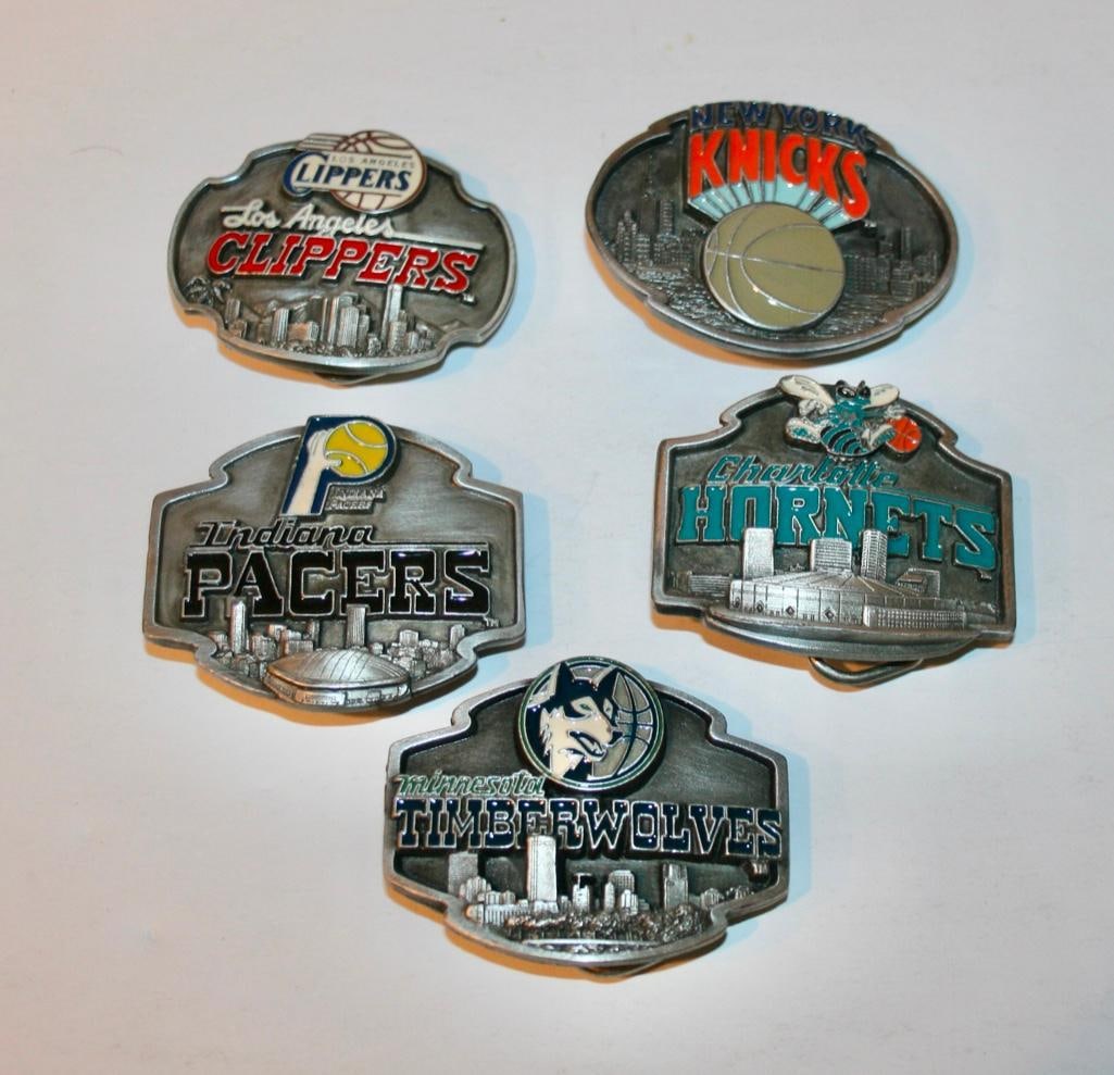 5 Siskiyou NBA Team Belt Buckles - Clipper, Knicks, Hornets, Pacers, & Timberwolves: 5 Siskiyou NBA Team Belt Buckles - Clipper, Knicks, Hornets, Pacers, & Timberwolves