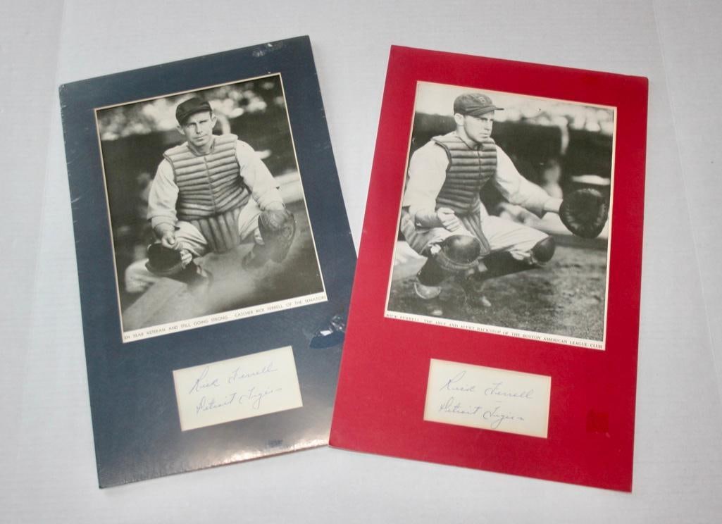 Tigers Rick Ferrell Matted Photo And Signed Index Card (2) (1 of 5)