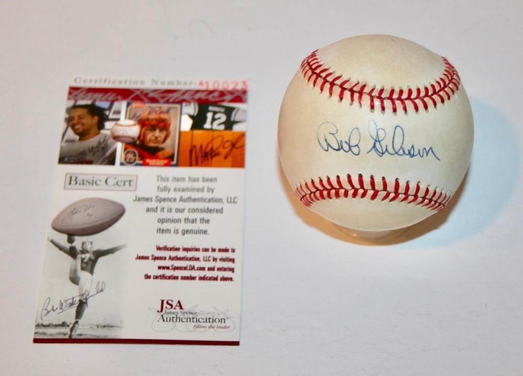 Cardinals Bob Gibson Signed Baseball With JSA COA (1 of 4)
