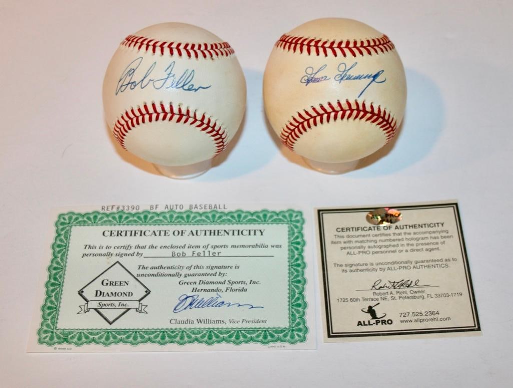 Bob Feller And Goose Gossage Signed Baseballs With COA's (1 of 6)