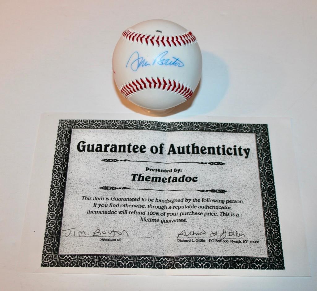 Jim Bouton Signed Baseball With COA (1 of 4)