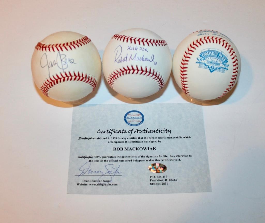 White Sox Collection Of 2 Signed Baseballs Plus A Comiskey Park Inaugural Season Baseball (1 of 5)