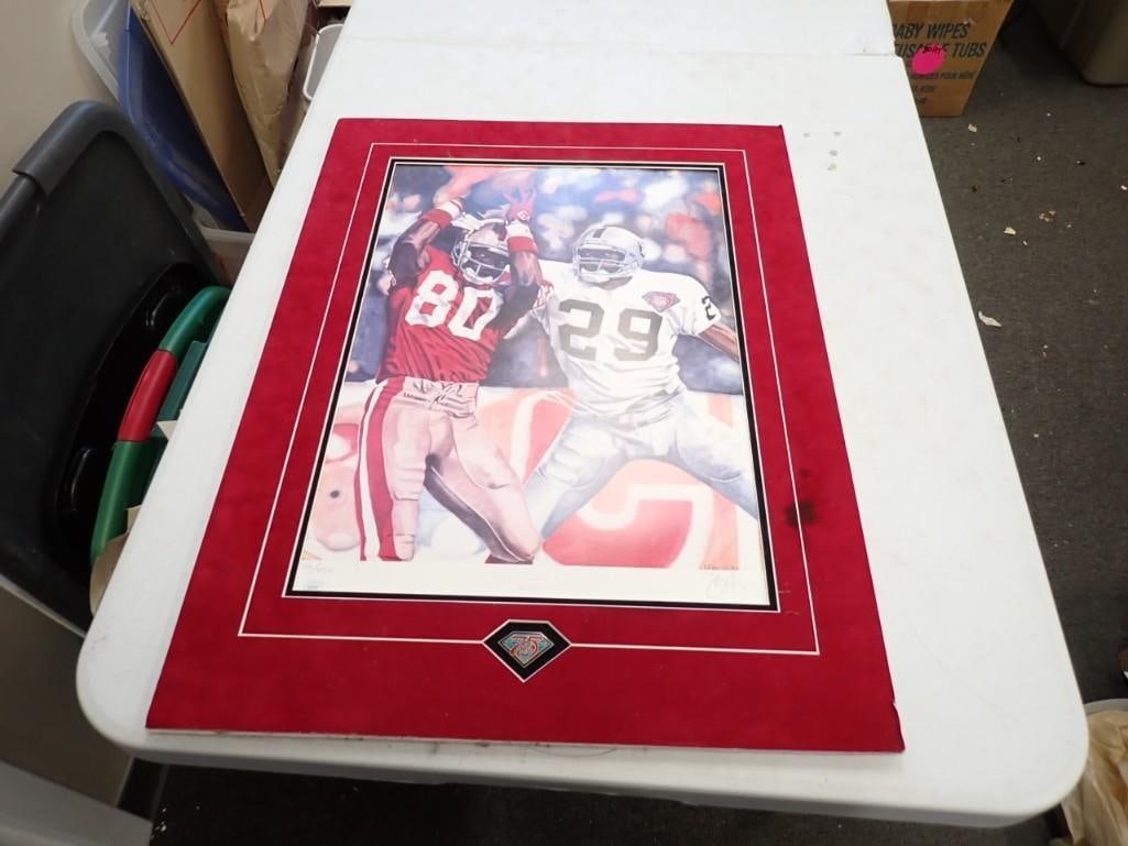 Jerry Rice Signed "Record Breaker" by Joe Lee Framed Print 79 / 450 with COA (1 of 7)
