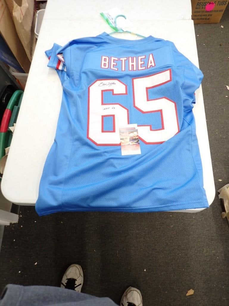 Elvin Bethea Signed Football Jersey Houston Oilers with JSA COA (1 of 5)