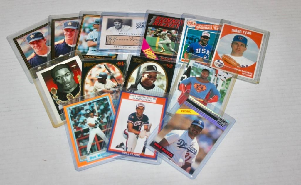 Collection Of 14 Baseball Cards With Bo Jackson, Nolan Ryan And Jeff Bagwell (1 of 15)