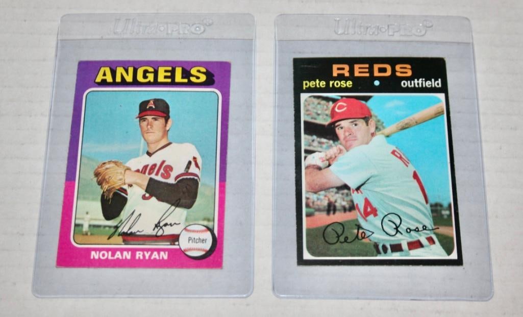 1971 Topps Pete Rose #100 And 1975 Topps Nolan Ryan #500 Cards (1 of 1)