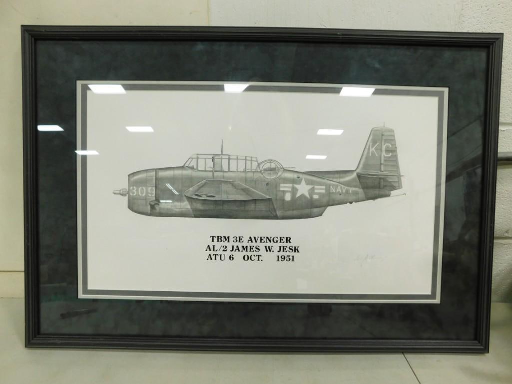 TBM 3E Avenger AL/2 James W. Jesk ATU 6 Oct 1951 Framed Print (1 of 4)