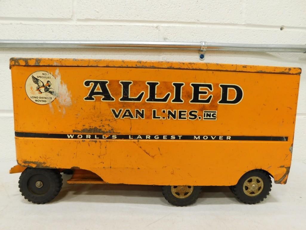 Allied Van Lines Pressed Steel Toy Trailer (1 of 8)