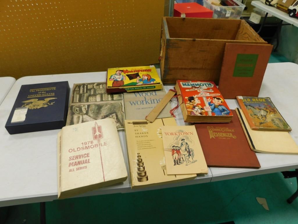 Vintage Books & Ephemera in a Wood Crate incl 1978 Oldsmobile Service Manual, (1 of 9)