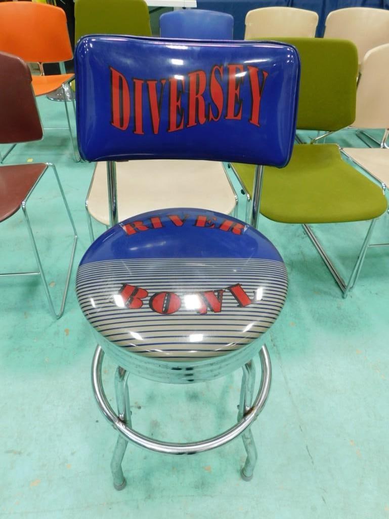 Diversey River Bowl Bowling Alley Bar Stool - it swivels (1 of 5)