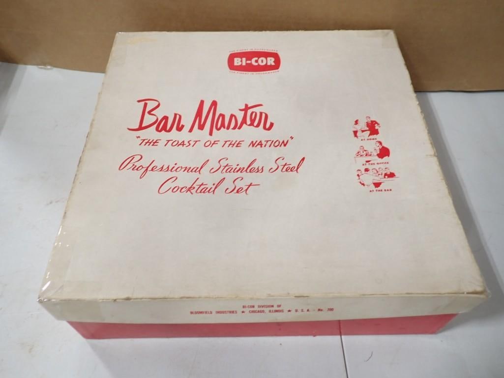Vintage Bi-Cor Bar Master Set of Bar Tools in Original Box: Vintage Bi-Cor Bar Master Set of Bar Tools in Original Box . Appears to be new old stock NOS
