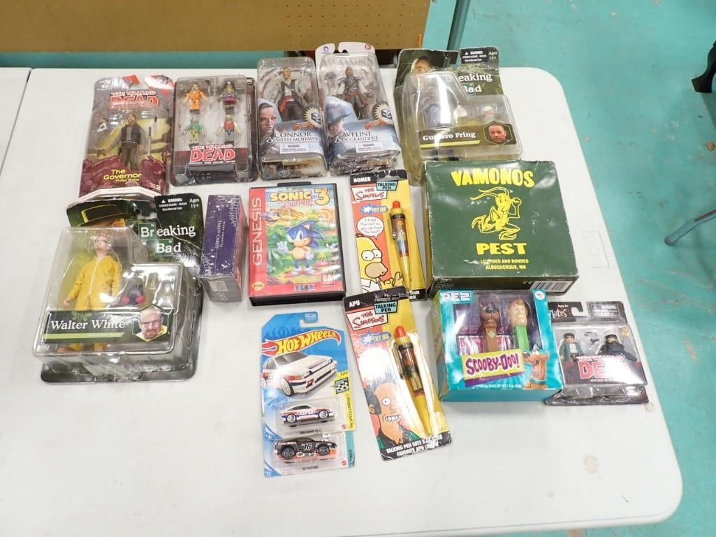 Toy lot including New on card Action Figures - Breaking Bad, Walking Dead, Simpsons, Hot Wheels (1 of 3)
