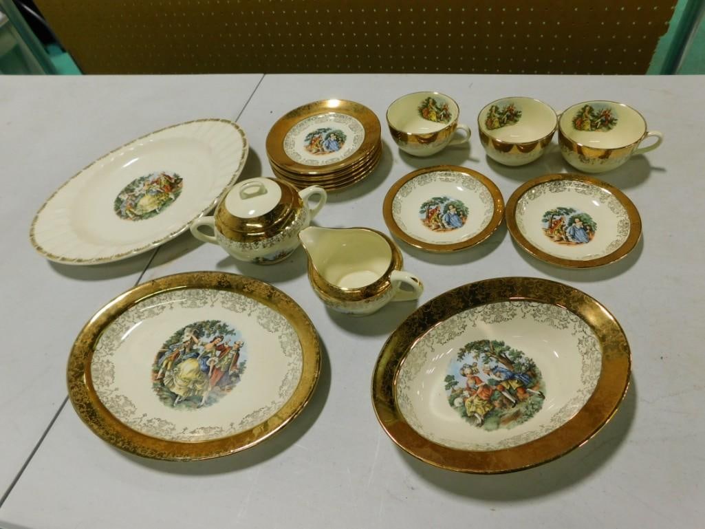 Porcelain China including The Cronin China, Crest-O-Gold 22K Gilt: Porcelain China including The Cronin China, Crest-O-Gold 22K Gilt
